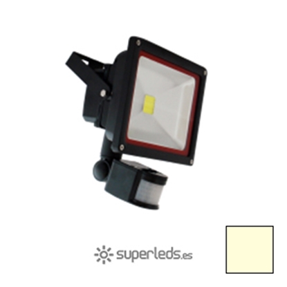 Imagen de Foco LED 30W Sensor Movimiento Blanco Cálido